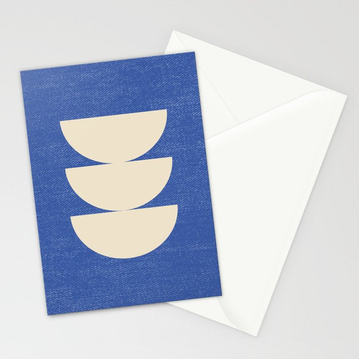 Half Circle 3 - Blue Texture Stationery Card Gallery Image 2