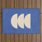 Half Circle 3 - Blue Texture Outdoor Rug Gallery Image 1