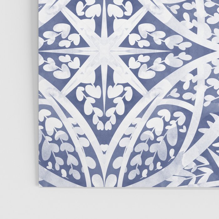 Leaves indigo fantasy tiled 4 Poster Gallery Image 3