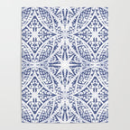 Leaves indigo fantasy tiled 4 Poster Gallery Image 4