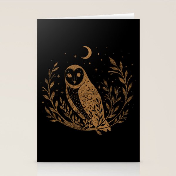 Owl Moon - Gold Stationery Card Gallery Image 2
