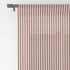 linen textured stripes - rust Window Curtain Gallery Image 2