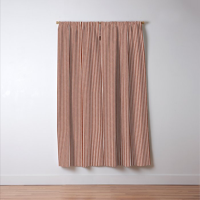 linen textured stripes - rust Window Curtain Gallery Image 3
