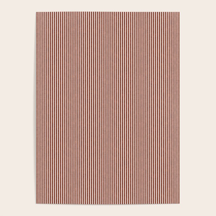 linen textured stripes - rust Poster Gallery Image 4