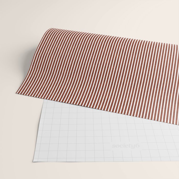 linen textured stripes - rust Wrapping Paper Gallery Image 2