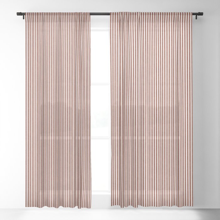 linen textured stripes - rust Window Curtain Gallery Image 3