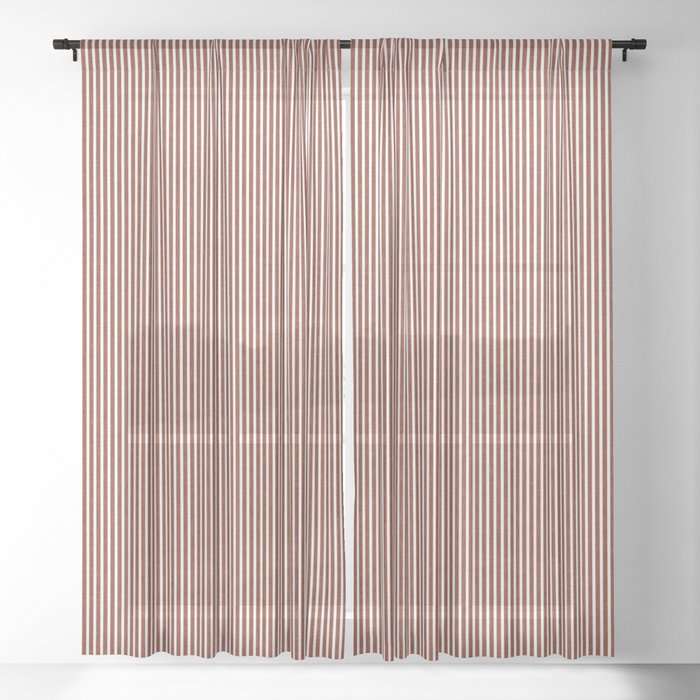 linen textured stripes - rust Window Curtain Gallery Image 21