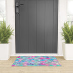 Colorful Pink and Blue Watercolor Trendy Glitter Mermaid Scales  Welcome Mat Gallery Image 3