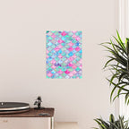 Colorful Pink and Blue Watercolor Trendy Glitter Mermaid Scales  Poster Gallery Image 2