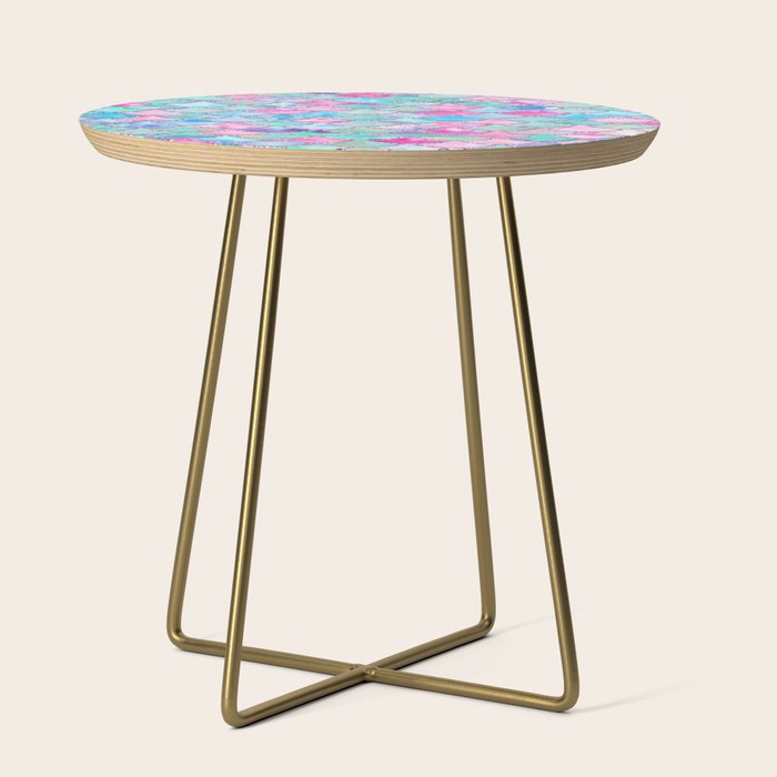 Colorful Pink and Blue Watercolor Trendy Glitter Mermaid Scales  Side Table Gallery Image 1