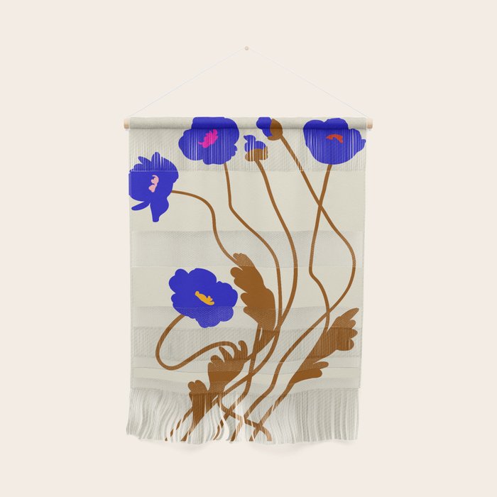 Flower Market, Madrid, blue boho bouquet Wall Hanging Gallery Image 1