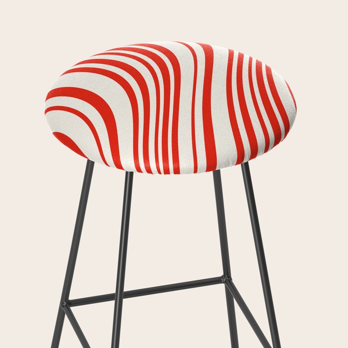 Wavy Stripes I - Red & White Candy Cane Stool Gallery Image 2