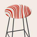 Wavy Stripes I - Red & White Candy Cane Stool Gallery Image 2