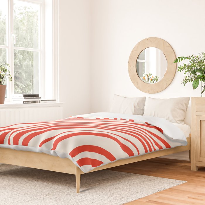 Wavy Stripes I - Red & White Candy Cane Duvet Cover Gallery Image 2