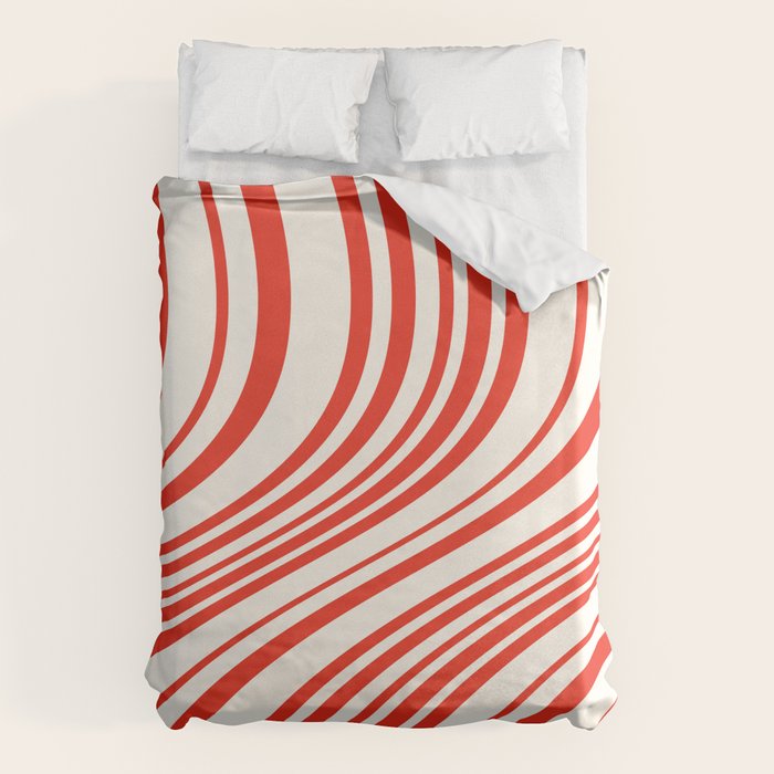 Wavy Stripes I - Red & White Candy Cane Duvet Cover Gallery Image 6