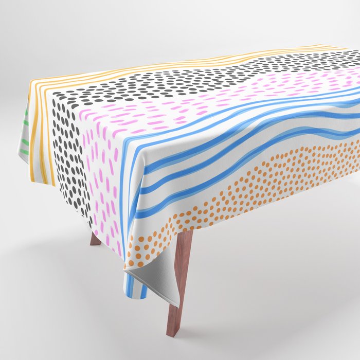 Abstract hand drawn shapes doodle pattern Tablecloth Gallery Image 1