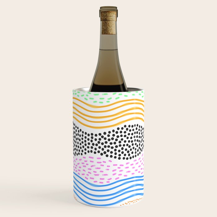 Abstract hand drawn shapes doodle pattern Wine Chiller Gallery Image 2
