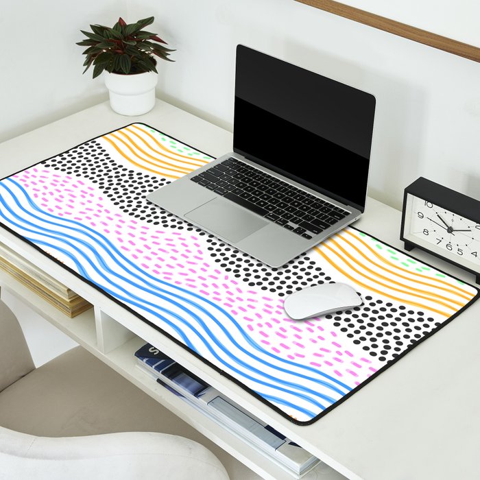 Abstract hand drawn shapes doodle pattern Desk Mat Gallery Image 2