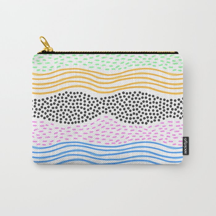 Abstract hand drawn shapes doodle pattern Carry All Pouch Gallery Image 1