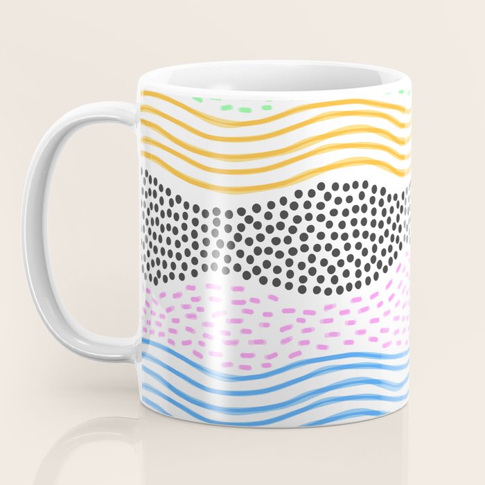 Abstract hand drawn shapes doodle pattern Coffee Mug Gallery Image 3