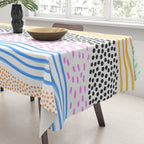 Abstract hand drawn shapes doodle pattern Tablecloth Gallery Image 3