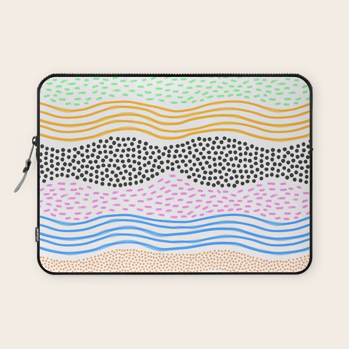 Abstract hand drawn shapes doodle pattern Laptop Sleeve Gallery Image 1