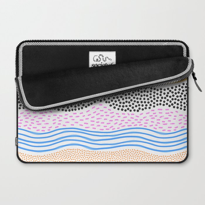 Abstract hand drawn shapes doodle pattern Laptop Sleeve Gallery Image 2