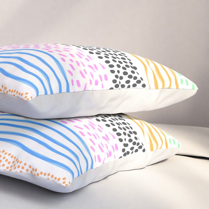 Abstract hand drawn shapes doodle pattern Pillow Sham Gallery Image 3