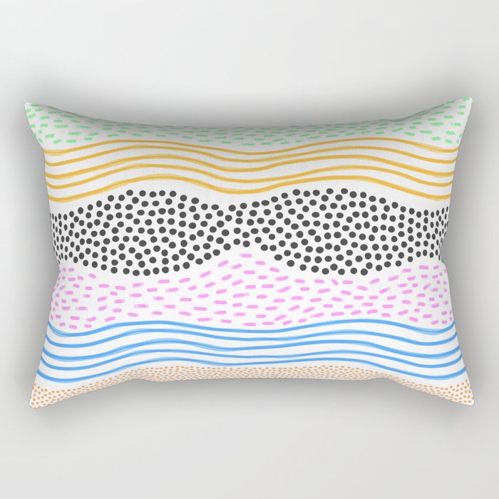 Abstract hand drawn shapes doodle pattern Rectangular Pillow Gallery Image 2