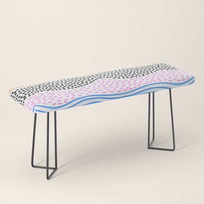 Abstract hand drawn shapes doodle pattern Bench Gallery Image 1