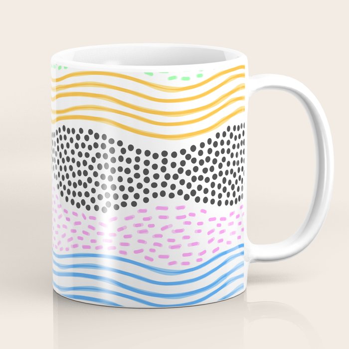 Abstract hand drawn shapes doodle pattern Coffee Mug Gallery Image 1