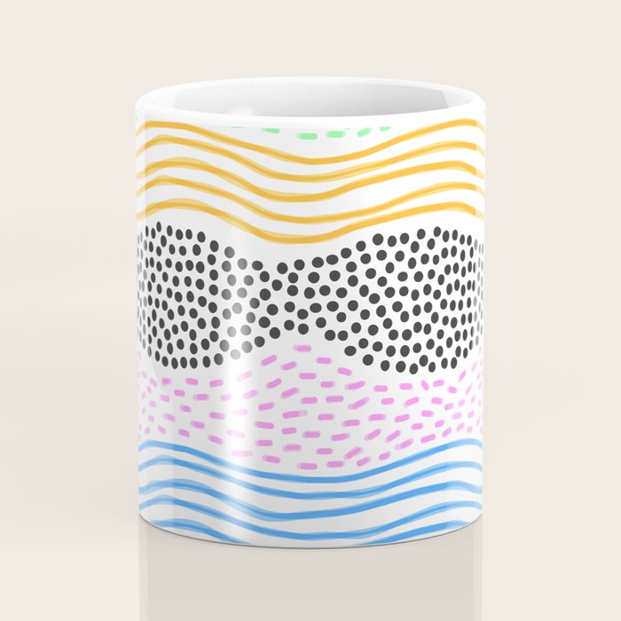 Abstract hand drawn shapes doodle pattern Coffee Mug Gallery Image 4