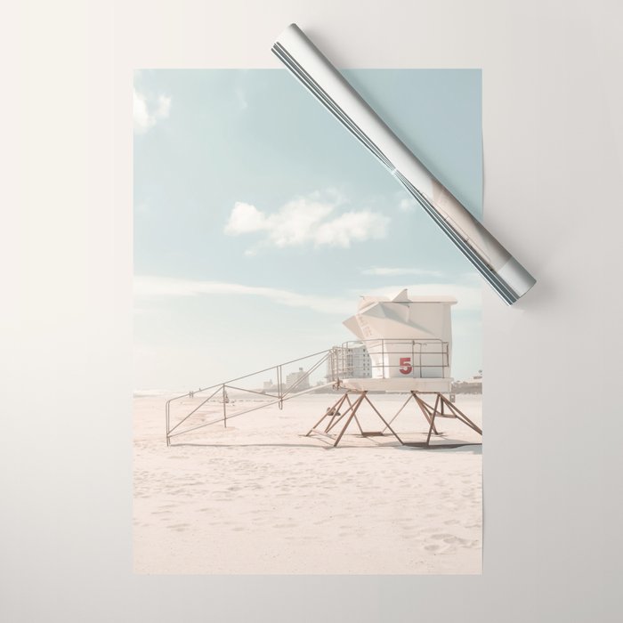 Lifeguard Tower California Beach Wrapping Paper Gallery Image 1