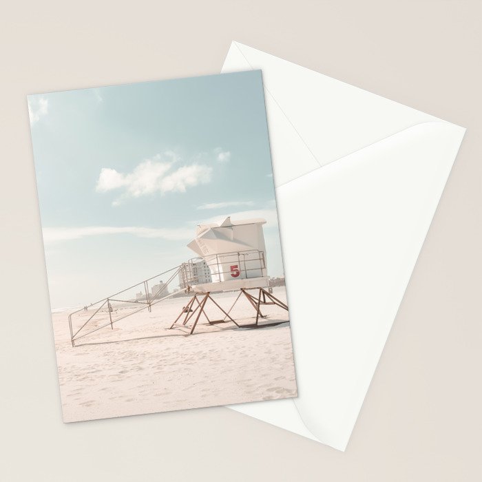 Lifeguard Tower California Beach Stationery Card Gallery Image 2