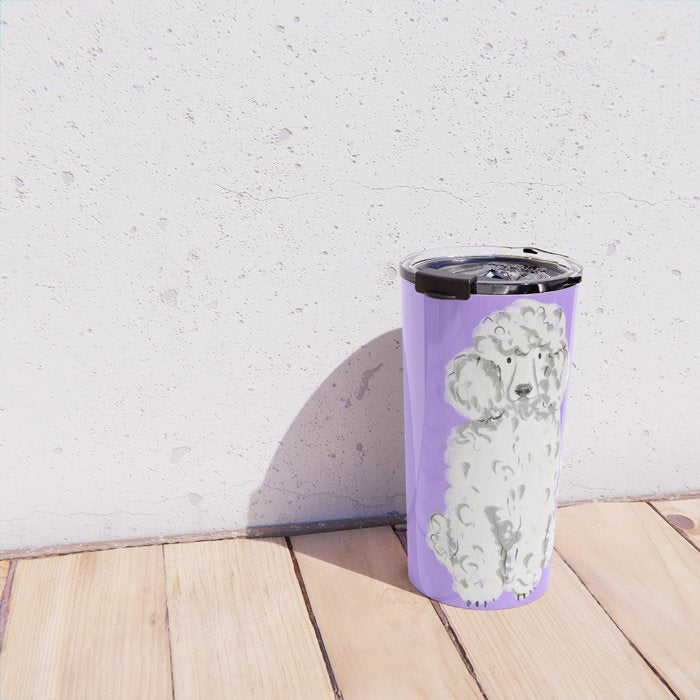 Fashionable white poodle Travel Mug Gallery Image 4