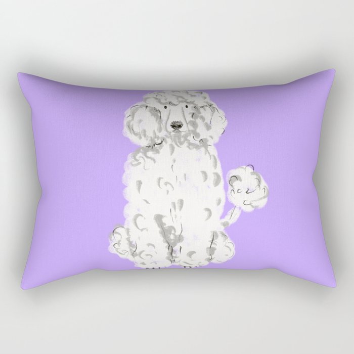 Fashionable white poodle Rectangular Pillow Gallery Image 1