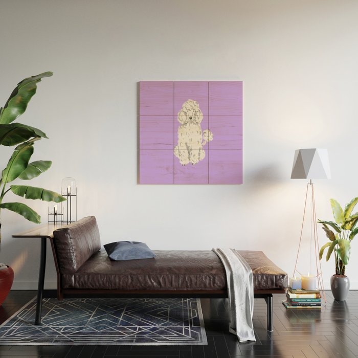 Fashionable white poodle Wood Wall Art Gallery Image 2