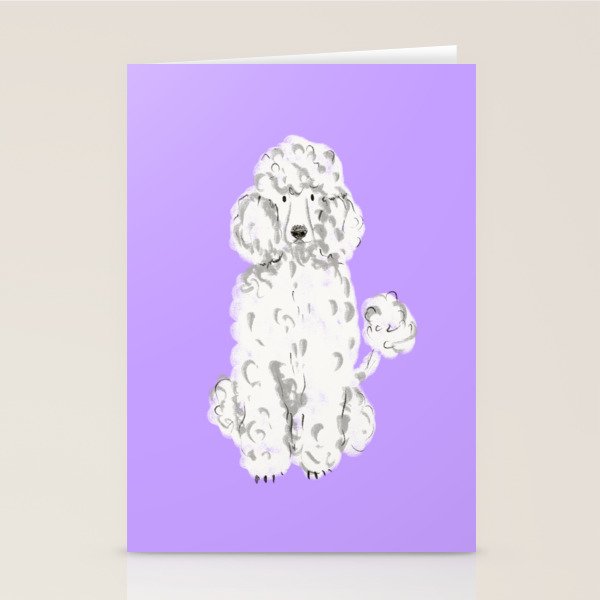Fashionable white poodle Stationery Card Gallery Image 2