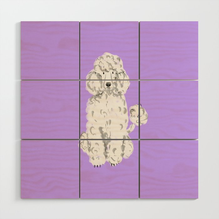 Fashionable white poodle Wood Wall Art Gallery Image 1