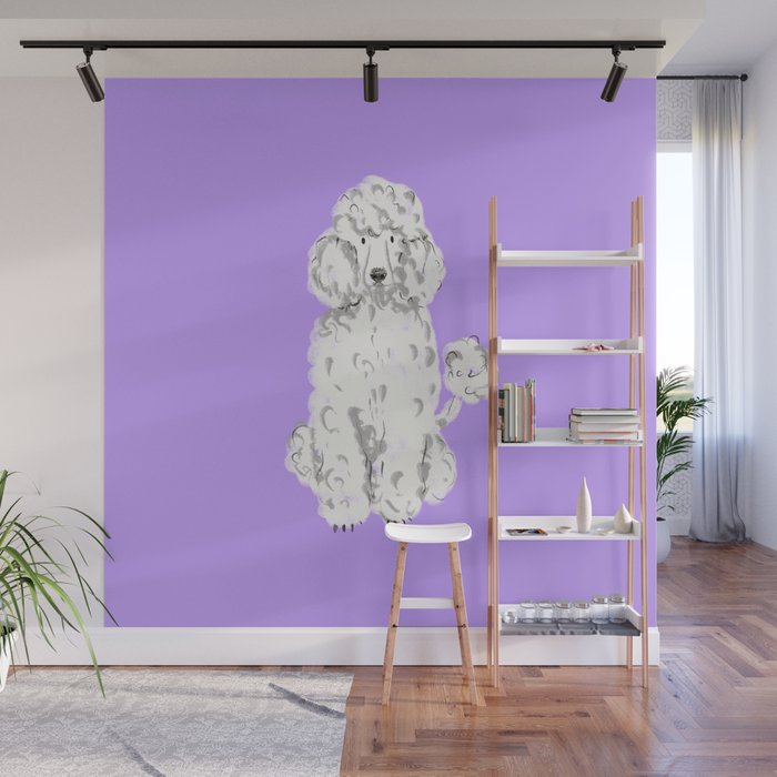 Fashionable white poodle Wall Mural Gallery Image 1