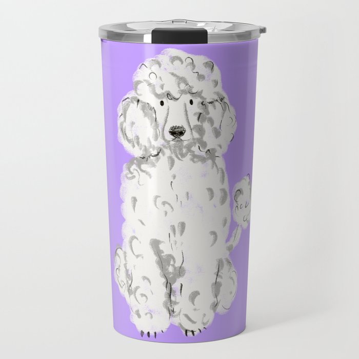 Fashionable white poodle Travel Mug Gallery Image 1