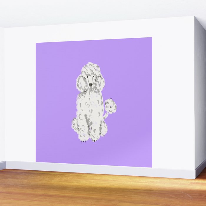 Fashionable white poodle Wall Mural Gallery Image 2