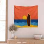 LANDSHAPES - Beach - sunset Wall Tapestry Gallery Image 2