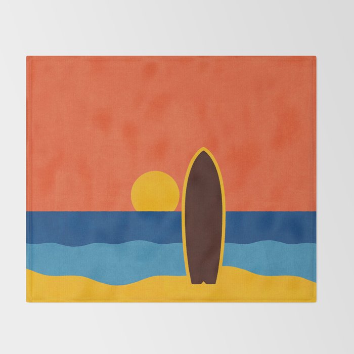 LANDSHAPES - Beach - sunset Throw Blanket Gallery Image 2