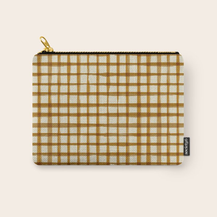 Spring Cottage Gingham - Vintage Yellow Carry All Pouch Gallery Image 1