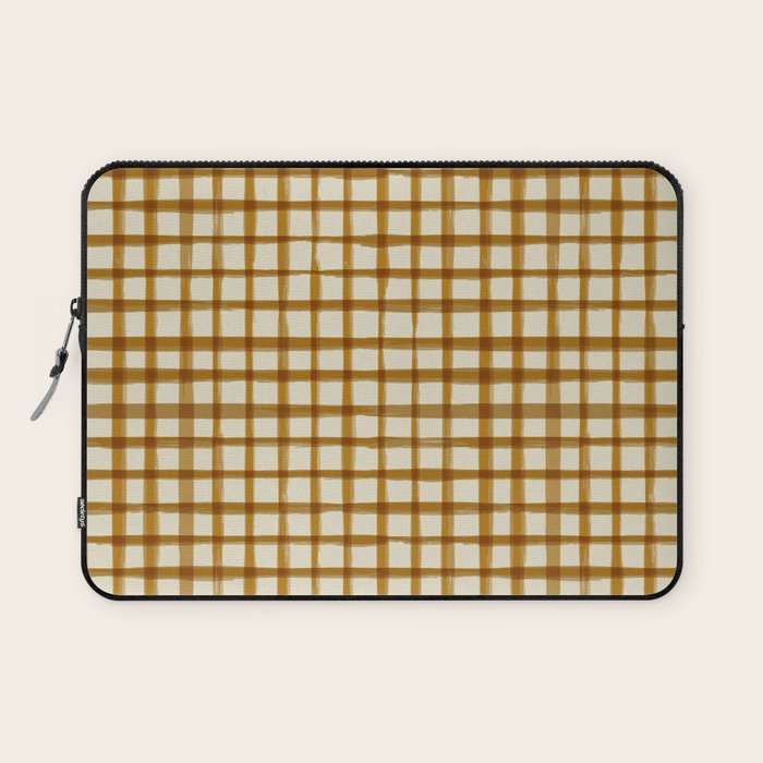 Spring Cottage Gingham - Vintage Yellow Laptop Sleeve Gallery Image 1