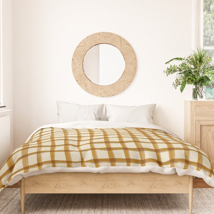 Spring Cottage Gingham - Vintage Yellow Duvet Cover Gallery Image 3
