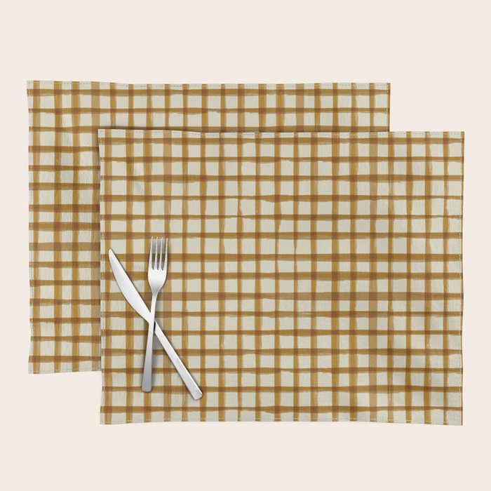 Spring Cottage Gingham - Vintage Yellow Placemat Gallery Image 1