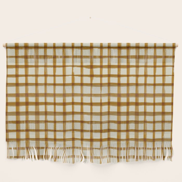 Spring Cottage Gingham - Vintage Yellow Wall Hanging Gallery Image 1