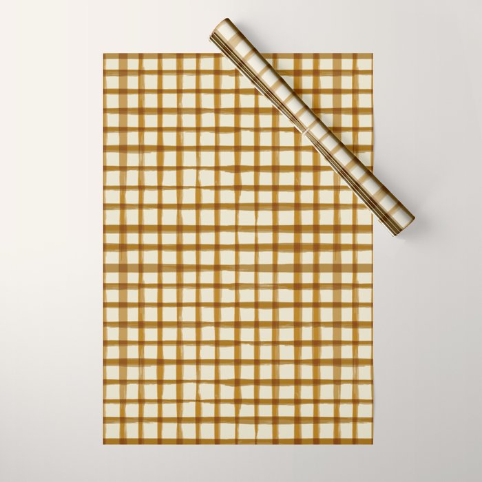 Spring Cottage Gingham - Vintage Yellow Wrapping Paper Gallery Image 1